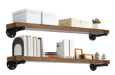 TEN49 front view of 36-inch espresso shelves showcasing sturdy storage benefit