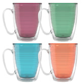 Tervis front view of 4-pack bright colored mugs showing value