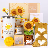 TFHESIRUUTFH product box front view showing sunflower design and gift-ready presentation benefit comfort