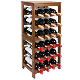 Thalomely front view of 6-tier bamboo rack showing neat bottle display and space saving