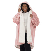 THE COMFY front view full zip hoodie showing roomy fit and zipper convenience