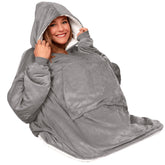 THE COMFY front view hooded wearable blanket showing cozy coverage and mobility
