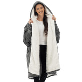 THE COMFY front view showing oversized wearable blanket and cozy coverage