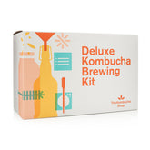 The Kombucha Shop front packaging showing complete starter kit, saves time