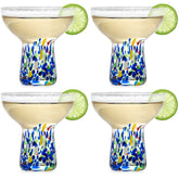 The Wine Savant front view of confetti margarita glass showcasing colorful appeal