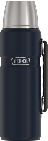 THERMOS Stainless King front view showing midnight blue finish and capacity benefit