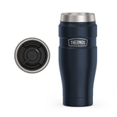 THERMOS Stainless King front view showing midnight blue finish and durable design benefit