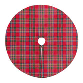 Threadmade front view of red tartan tree skirt showing classic festive styling
