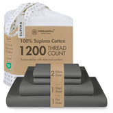 Threadmill sheet set front packaging showing color and contents with premium presentation