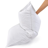Three Geese king pillows front view showing neat packaging and immediate comfort