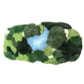 THRILRUG front view leaf-shaped mat adds organic decor and comfort