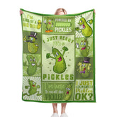 Thuswarm pickle blanket front view showing playful pattern and cozy look