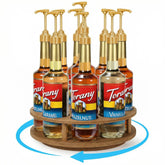 THYGIFTREE front view of full 9-bottle syrup rack organized and accessible