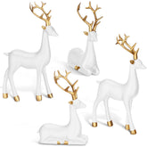 Thyle front view of four white reindeer set showing elegant holiday styling benefit