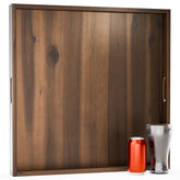TIDITA walnut tray front view showing clean square profile and warmth