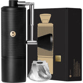 TIMEMORE C5 Pro front view showing matte black body and modern design benefit portability