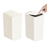 TIPGO front view white trash can showing compact footprint and clean design