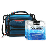 Titan by Arctic Zone front view showing blue exterior and handles, durable and water repellent