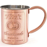 Tito's copper mule mug front view showing logo and elegant finish for stylish serving