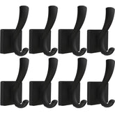TOFIIGREM front view of eight black hooks showing compact pack, visual organization benefit