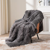 Topblan front view showing plush faux fur and cozy appeal