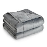 Topblan twin weighted blanket front view showing plush faux fur and neat edges, adds calming coziness