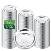 Topbooc front view of 150 regular-mouth lids showing pack benefit