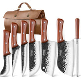 Topfeel front view of full knife set showing complete collection and storage benefits