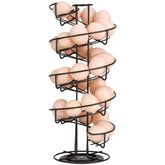Toplife front view of spiral egg rack showing organized storage and quick access
