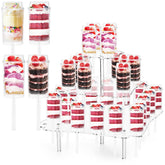 TOPZEA clear three-tier stand front view showcasing neat dessert display