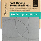 TOSORO front view of graphite stone bath mat showing minimalist design and dryness benefit