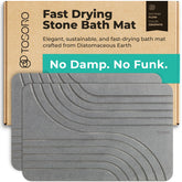 TOSORO front view of graphite stone mats showing sleek design and quick drying benefit