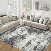 Tosuoka front view of 9x12 rug showing abstract design and room impact