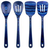 Totally Bamboo front view showing deep-blue Malta utensils and elegant packaging benefit: stylish organization