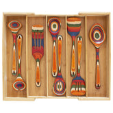 Totally Bamboo front view of organizer showing compartments and natural finish for tidy storage