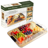 Totally Bamboo front view with lid showing covered charcuterie benefits