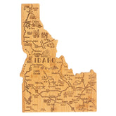 Totally Bamboo Idaho front view showing engraved cities and landmarks and decorative benefit