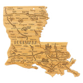 Totally Bamboo Louisiana engraved front showing cities and landmarks, perfect for themed serving
