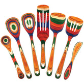 Totally Bamboo front view of Marrakesh 7-piece set shows colorful tools and practical design