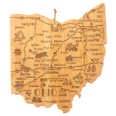 Totally Bamboo Ohio front engraved map showing towns and adding visual interest