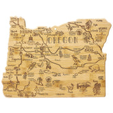 Totally Bamboo engraved front with Oregon map, enhances serving presentation