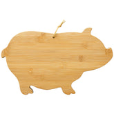 Totally Bamboo pig-shaped board front view showing serving surface and playful shape