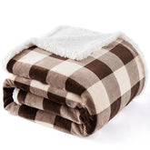 Touchat buffalo plaid front view showing classic brown pattern and cozy look