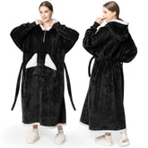 Touchat front view of ankle-length wearable blanket hoodie showing full coverage and comfort