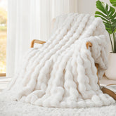 Touchat front folded blanket showing ruched elegance and cozy appeal