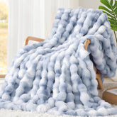 Touchat front view grey throw showcasing luxurious cozy decor benefit