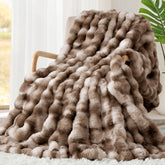 Touchat front-packed throw showing rich brown color and polished finish for decor