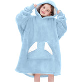 Touchat front view airy blue hoodie showing roomy fit and warmth