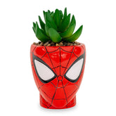 Toynk Spider-Man front view showcasing ceramic planter and faux succulent, adds desk character