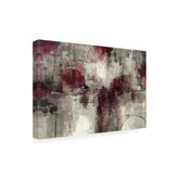 Trademark Fine Art front view of Stone Gardens canvas showing bold red and gray abstract composition, adds dramatic focal point